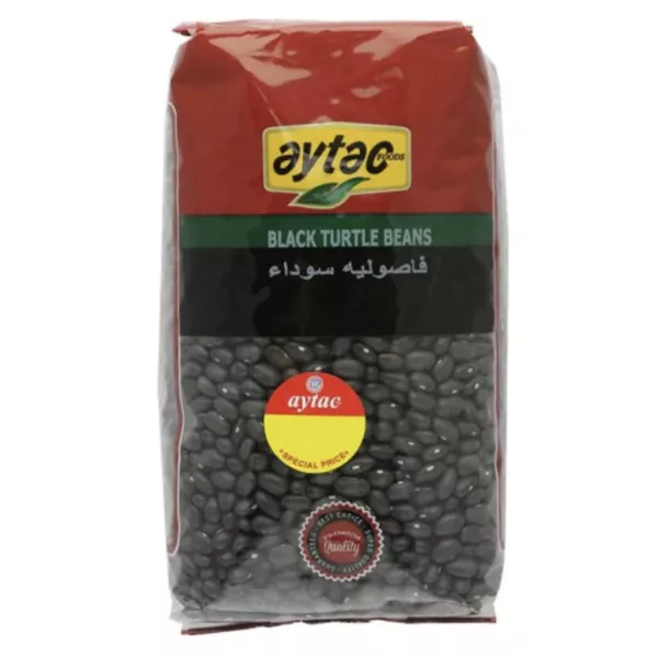 Aytac Black Turtle Beans 1kg pack – Halal-certified shiny black beans for Latin American and Caribbean dishes