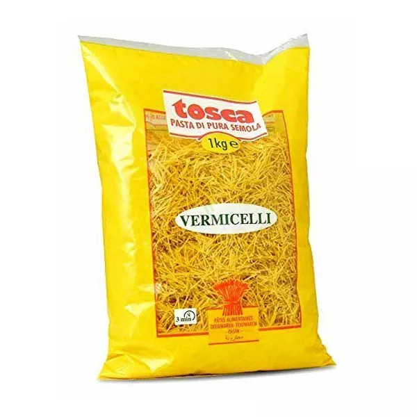 Tosca Vermicelli 1kg. High-quality vermicelli pasta for your favorite Italian dishes. Available at halalo.co.uk and Halalo.
