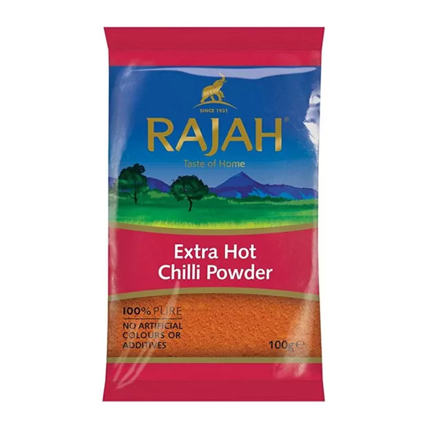 Rajah Extra Hot Chilli Powder 100g| halalo.co.uk