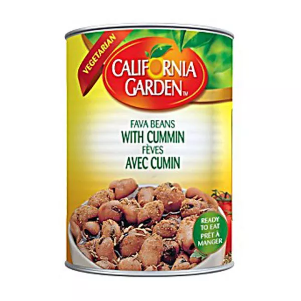 California Garden Fava Beans with Cumin 400g can – Halal-certified ready ful medames with cumin seasoning