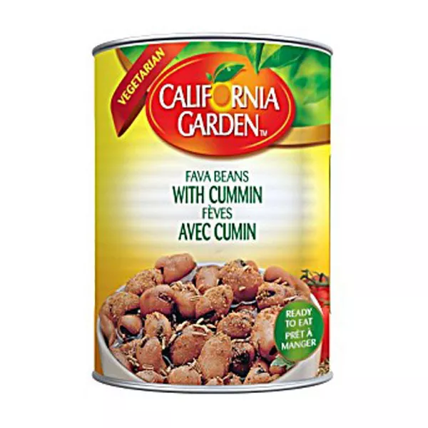 California Garden Fava Beans with Cumin 400g can – Halal-certified ready ful medames with cumin seasoning