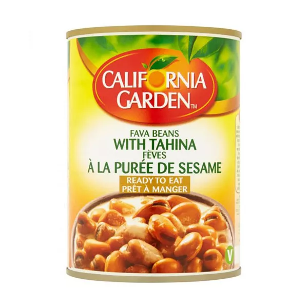 California Garden Fava Beans with Tahina 400g can – Halal-certified creamy ful medames in sesame sauce