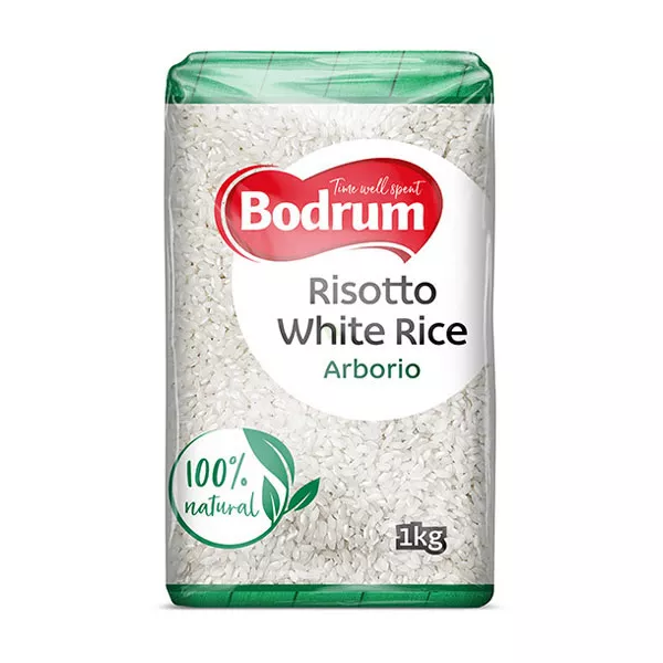 Bodrum Risotto White Rice 1kg pack – Halal-certified short-grain rice for creamy Italian dishes