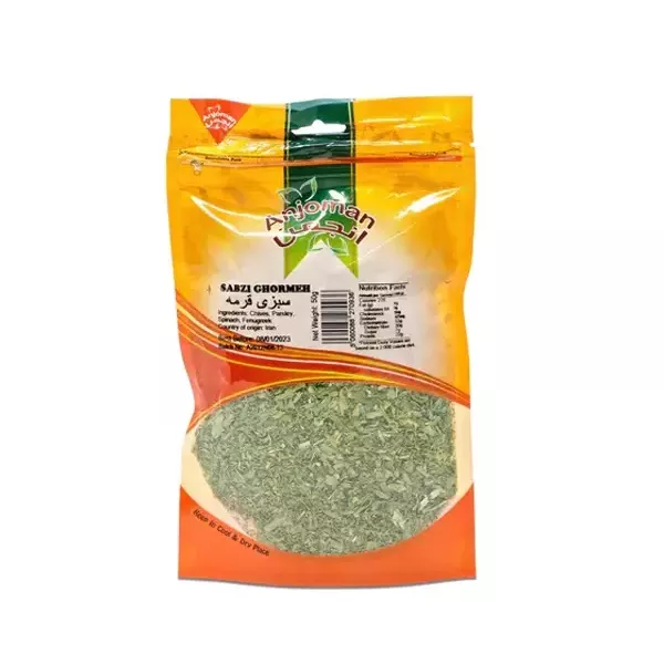 Anjoman Sabzi Ghormeh, a delicious and convenient Persian stew made with vegetables and herbs. Perfect for a quick and satisfying meal.