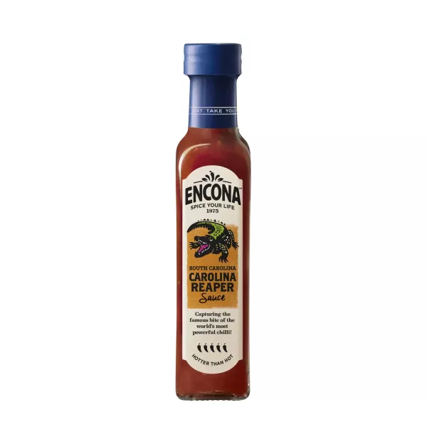 Encona Carolina Reaper Sauce 142ml bottle - Halal-certified extreme hot sauce made with world's hottest peppers
