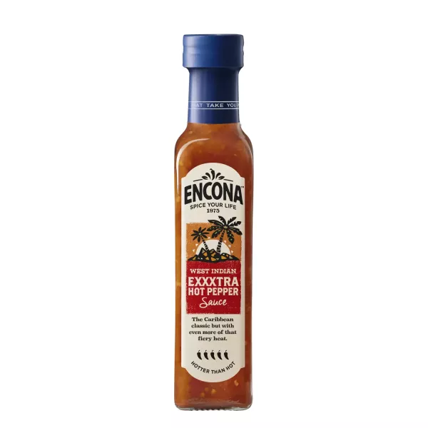 Encona West Indian Extra Hot Pepper Sauce 142ml – Halal-certified Caribbean-style scotch bonnet chili sauce