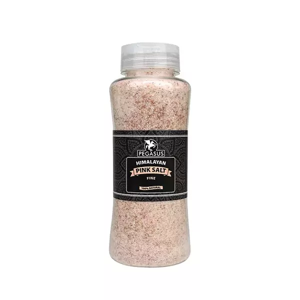 Pegasus Himalayan Pink Salt Fine. Fine Himalayan pink salt for a delicate flavor. Perfect for everyday use. Available at halalo.co.uk and Halalo.