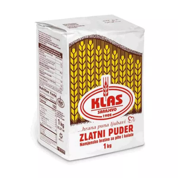 Klas Zlatni Wheat Flour 1kg pack – Halal-certified premium flour for Balkan baking