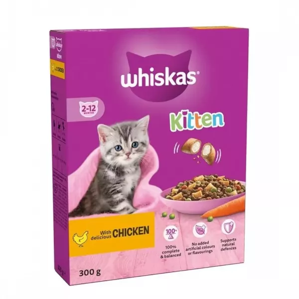 Whiskas Kitten Dry Food Chicken 300g | halalo.co.uk