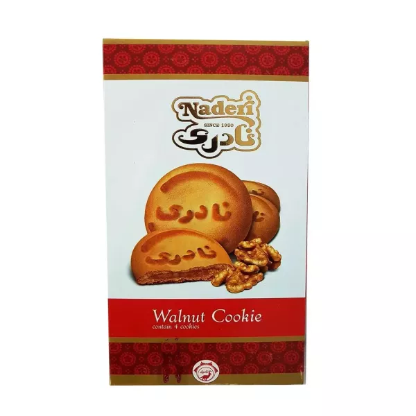 Naderi walnut cookies 4pcs - traditional Persian halal biscuits packed with walnuts