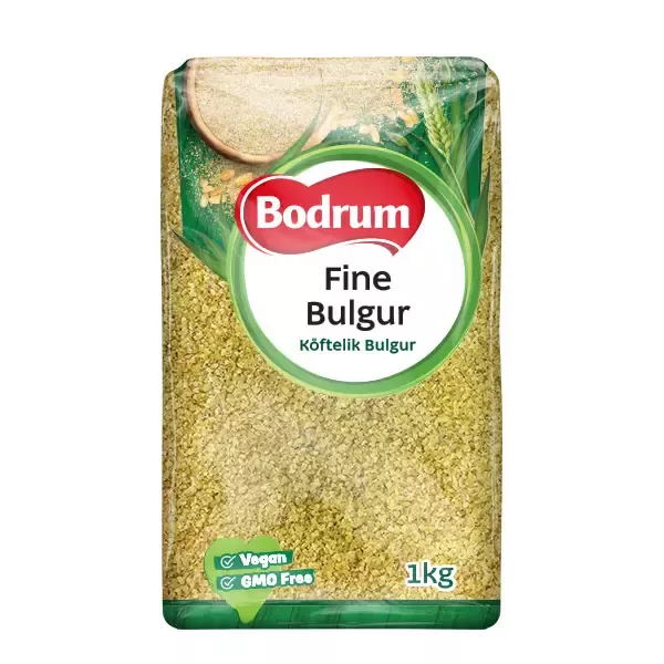Bodrum Fine Bulgur 1kg pack – Halal-certified finely cracked wheat for tabbouleh and porridge