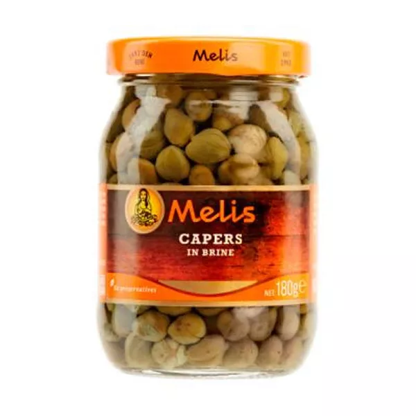 Melis Capers In Brine add a tangy, savory touch to any dish. Perfect for salads, sauces, and more. Available at halalo.co.uk and Halalo.
