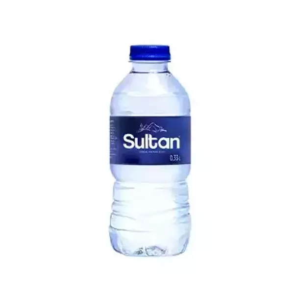 Stay hydrated on the go with Sultan Natural Spring Water. Refreshing, pure, and convenient in a 330ml bottle. Available at halalo.co.uk and Halalo.