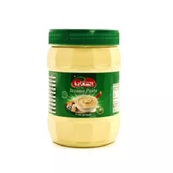 Alsaadah Sesame Paste 350g. High-quality sesame paste (tahini) for cooking and baking. Available at halalo.co.uk and Halalo.