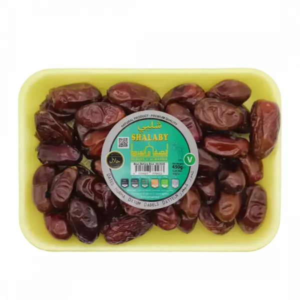 Enjoy the unique sweetness and soft texture of Al Safa & Al Marwa Shalaby Dates. A delicious and healthy snack or baking ingredient. Available at halalo.co.uk and Halalo.