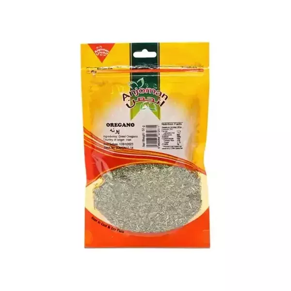 Anjoman Oregano, a flavorful and aromatic dried oregano for your culinary creations. Enhance pizzas, pastas, and more with this high-quality oregano.
