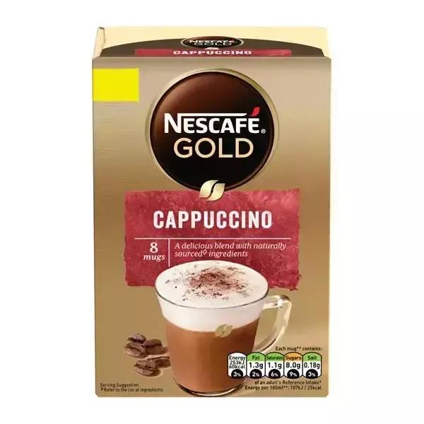 Enjoy a rich and creamy cappuccino anytime with Nescafe Cappuccino Instant Coffee. Quick, easy, and delicious! Available at halalo.co.uk and Halalo.