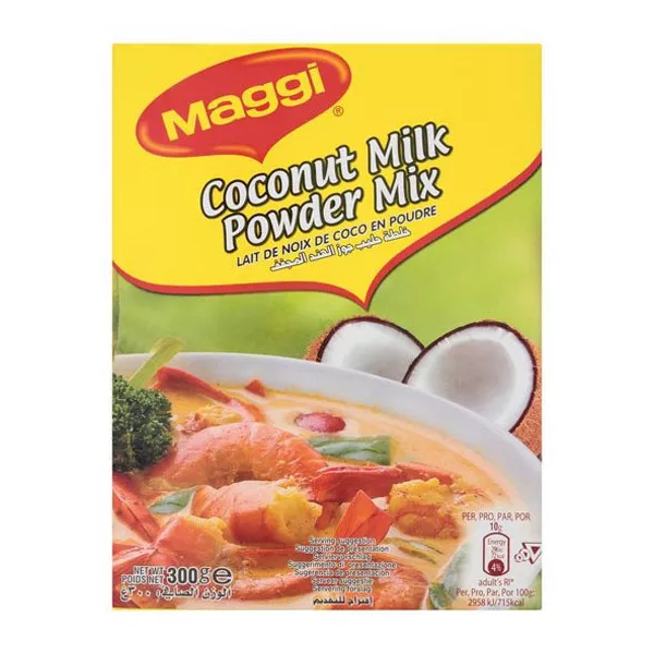 Maggi Coconut Milk Powder Mix 300g. Convenient and delicious coconut milk powder. Perfect for cooking and baking. Available at halalo.co.uk and Halalo.