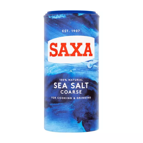 Saxe Sea Salt Coarse 350g. Coarse sea salt for a distinctive flavor. Perfect for seasoning and cooking. Available at halalo.co.uk and Halalo.