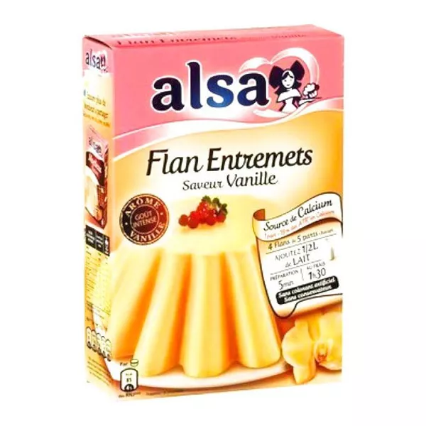 Alsa Flan Entremets Vanilla 192g - creamy, instant vanilla flan mix for delicious desserts. Easy to prepare, perfect for any occasion. Available at halalo.co.uk and Halalo.