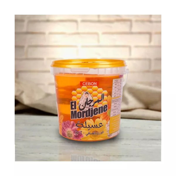 Cebon El Mordjene Assila Sugar Honey 2kg – natural sugar honey perfect for sweetening tea, desserts, and baking. Available at halalo.co.uk and Halalo.