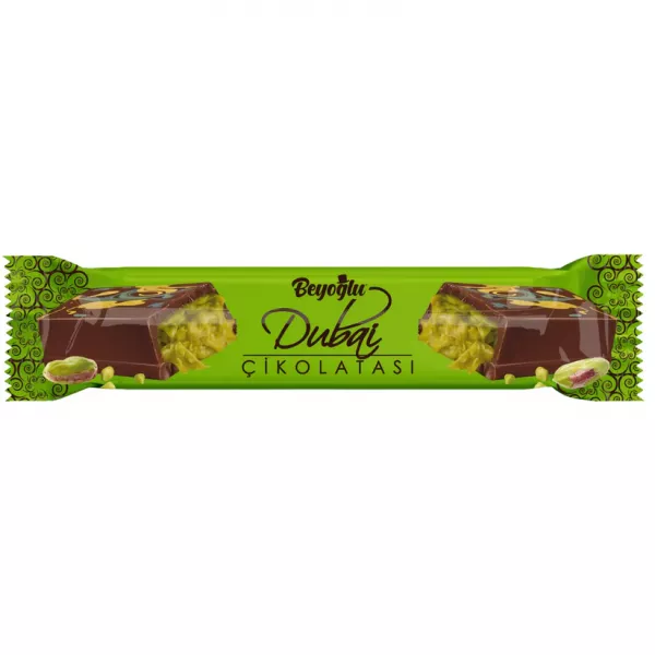 Beyoğlu Dubaço Chocolate 35g – Creamy pistachio-filled Turkish halal chocolate for sweet treats & gifts.