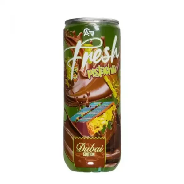Fresh Pistachio Drink Dubai Edition 330ml - creamy pistachio-flavored beverage for a unique refreshment. Available at halalo.co.uk and Halalo.