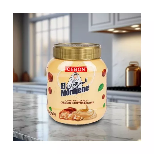 Cebon El Mordjene Roasted Hazelnut Cream Spread 700g – creamy roasted hazelnut spread perfect for bread and desserts. Available at halalo.co.uk and Halalo.