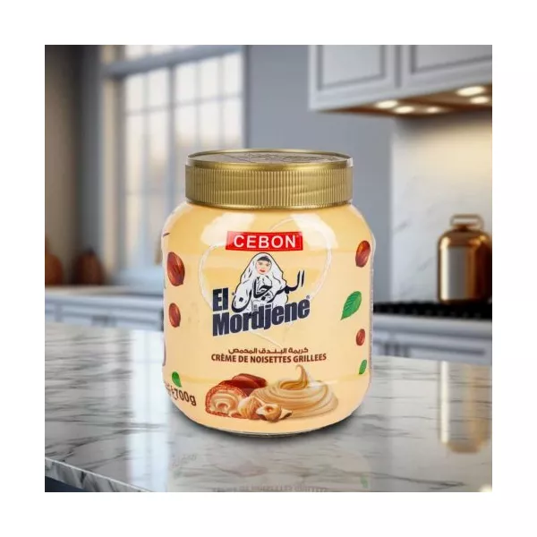 Cebon El Mordjene Roasted Hazelnut Cream Spread 700g – creamy roasted hazelnut spread perfect for bread and desserts. Available at halalo.co.uk and Halalo.