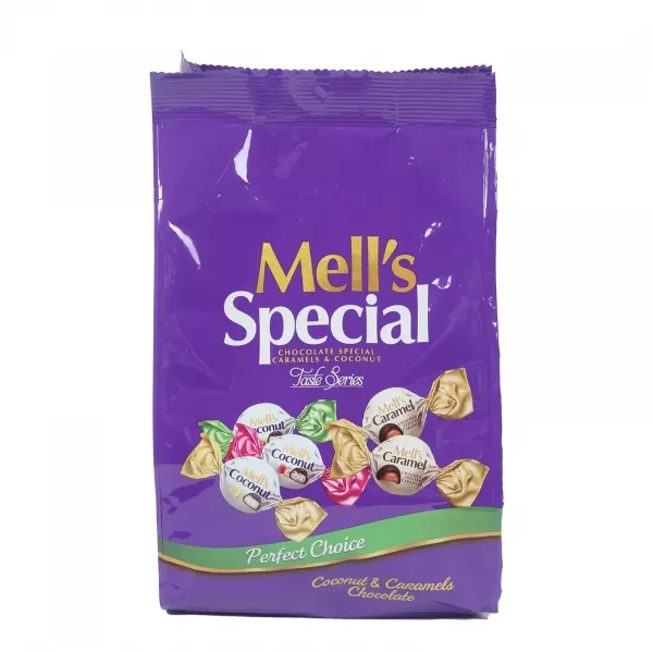 Mell's special caramel and coconut chocolate 500g - premium halal Middle Eastern confectionery in gift bag
