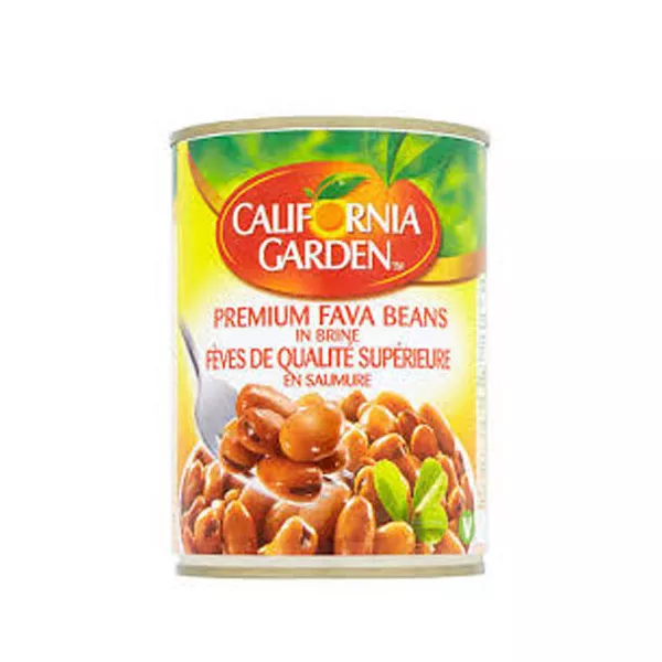 California Garden Premium Fava Beans 400g can – Peeled halal-certified fava beans for Middle Eastern cooking