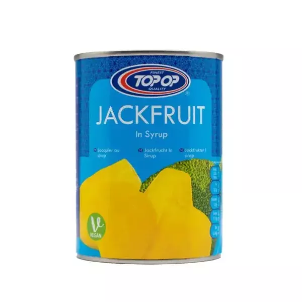 Top Op Jackfruit in Syrup 565g can – Halal-certified young jackfruit pieces in light syrup