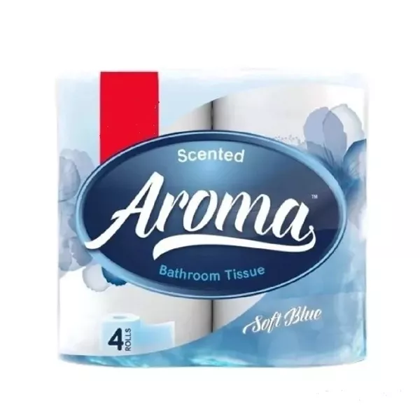 Aroma bathroom tissue 4 rolls - premium fragranced halal toilet paper in plastic wrapping