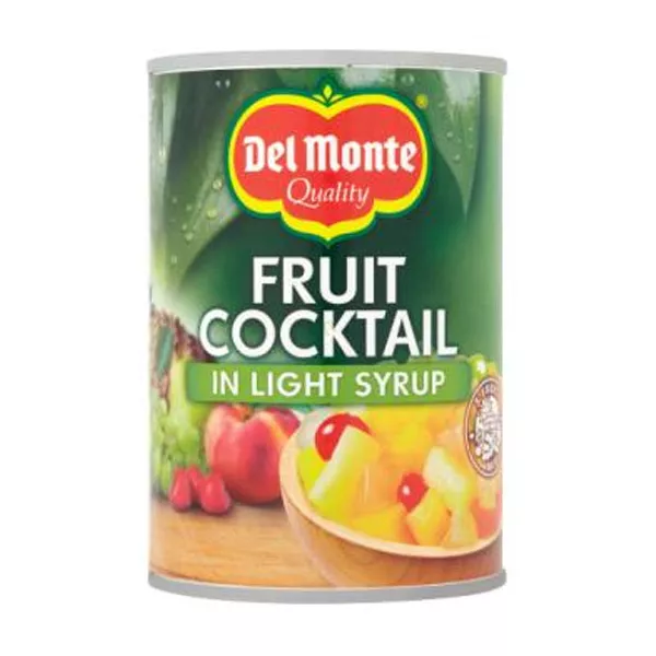 Del Monte Fruit Cocktail In Light Syrup 420g. A delicious mix of tropical fruits in light syrup. A refreshing treat. Available at halalo.co.uk and Halalo.