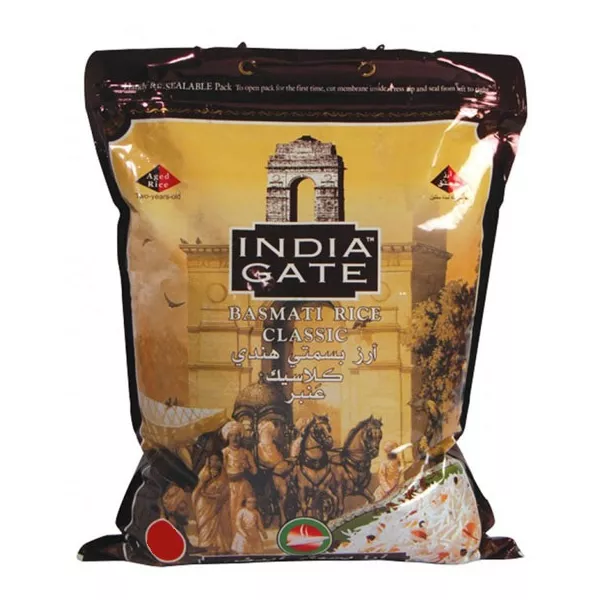 India Gate Classic Basmati Rice 1kg pack – Halal-certified long grain basmati rice