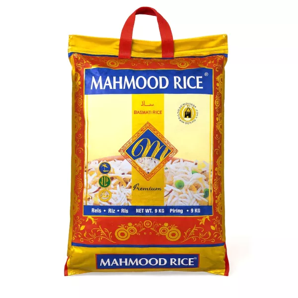 Mahmood Rice Basmati Sella Rice 4.5kg. Long grain basmati sella rice for delicious meals. Available at halalo.co.uk and Halalo.