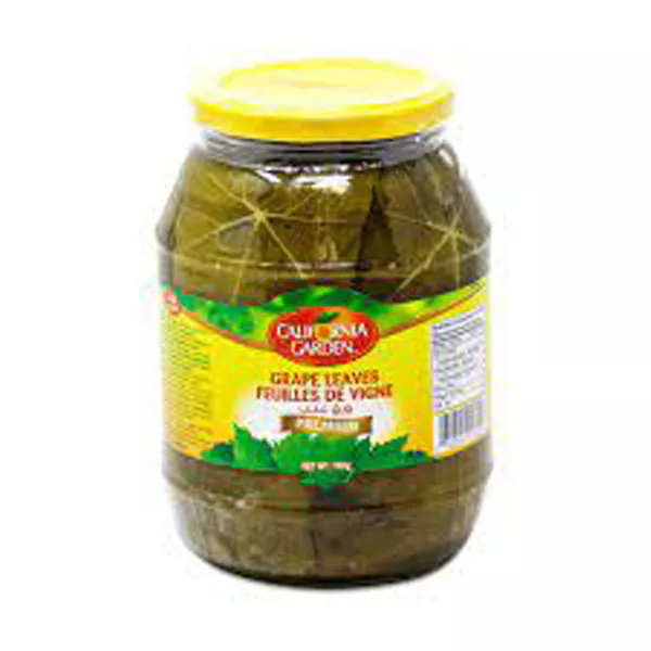 California Garden Grape Leaves 908g jar of premium vine leaves ready for stuffing and Mediterranean recipes available on Halalo.