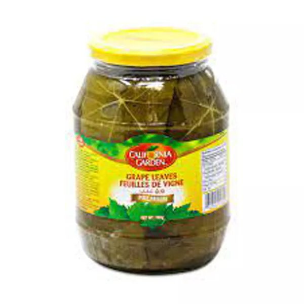 California Garden Grape Leaves 908g jar of premium vine leaves ready for stuffing and Mediterranean recipes available on Halalo.