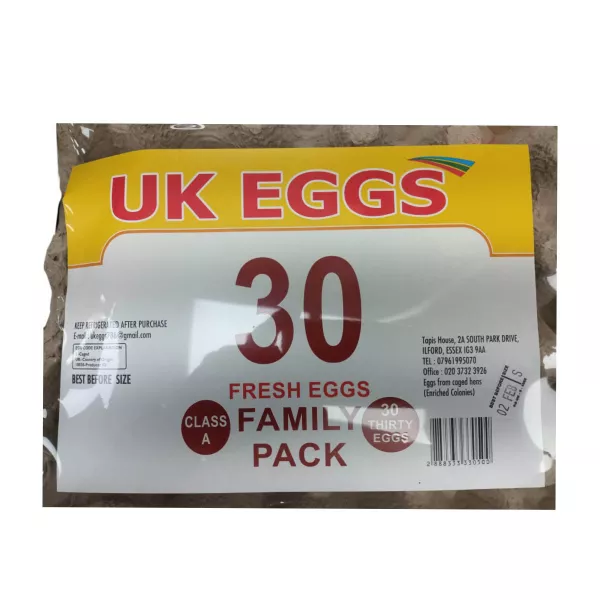 UK Eggs White Family Pack 30pcs fresh eggs available on Halalo.