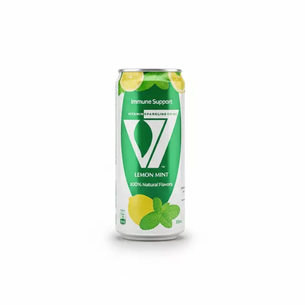 Halalo V7 Lemon Mint Sparkling drink can front view