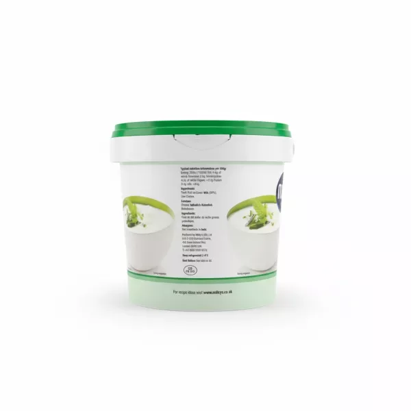 Milky's UK set yogurt nutritional information and ingredients on container