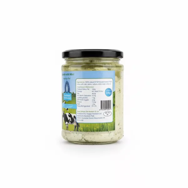 Labneh with Mint jar showing ingredients and nutritional facts