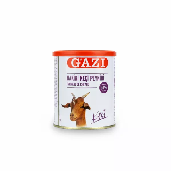Gazi Goat's Milk Cheese tin front with goat image