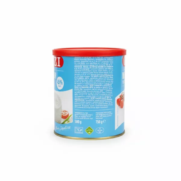 Back side label of Gazi white cheese showing ingredients and storage instructions