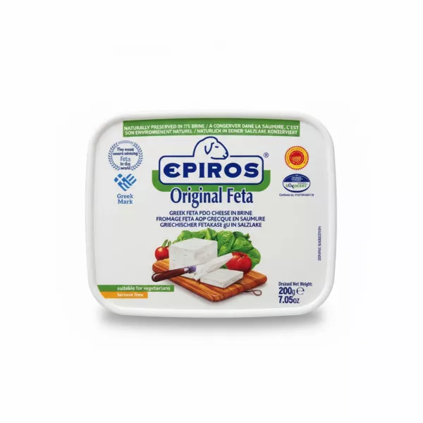 Epiros Original Feta Cheese 200g pack front view