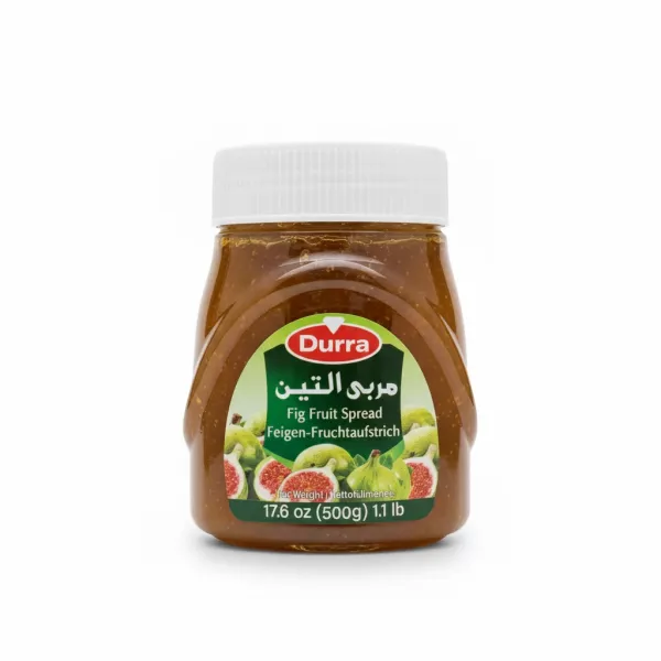 Jar of Durra Fig Fruit Spread front label showing product and brand