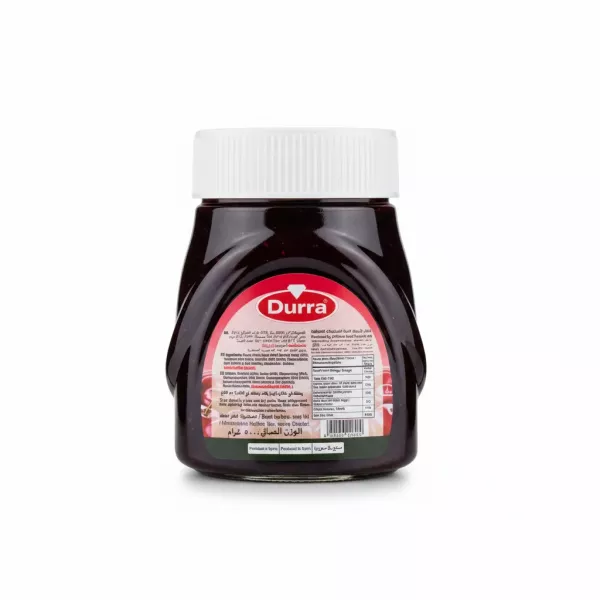 Durra Cherry Fruit Spread jar back with nutritional info