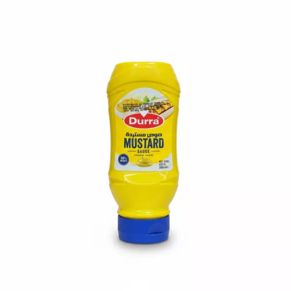 Durra Mustard Sauce yellow squeeze bottle front view