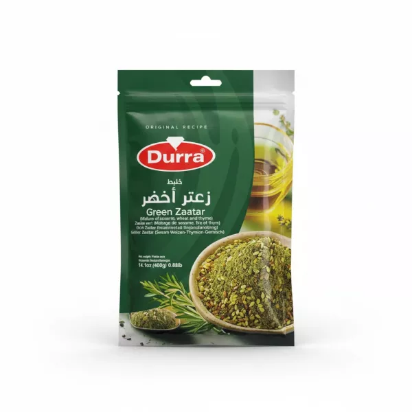 Packet of Durra Green Zaatar spice mix