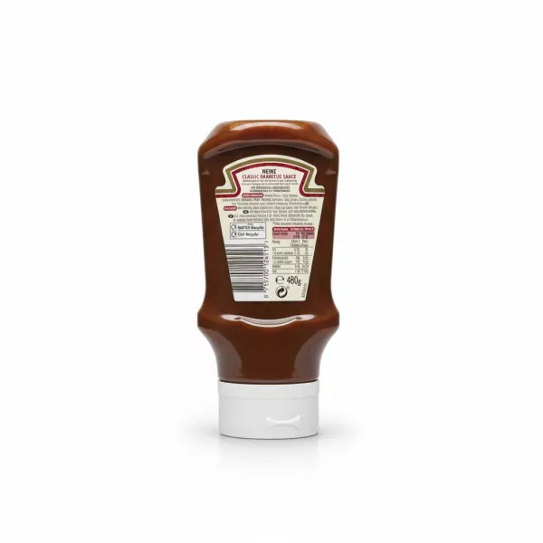 Heinz Classic Barbecue Sauce Smokey & Rich 480g back view with ingredients and nutrition